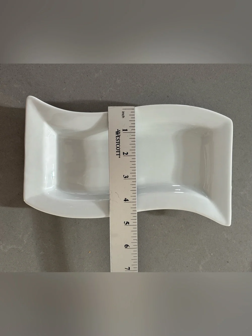 set of 4 Pier 1 Wavy white porcelain serving dishes